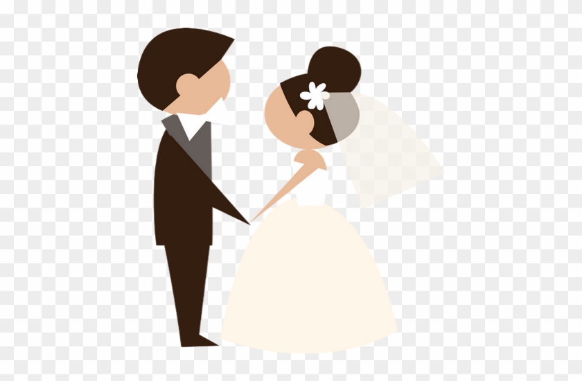 Wedding Clipart - Groom And Bride Cartoon Png #1440301