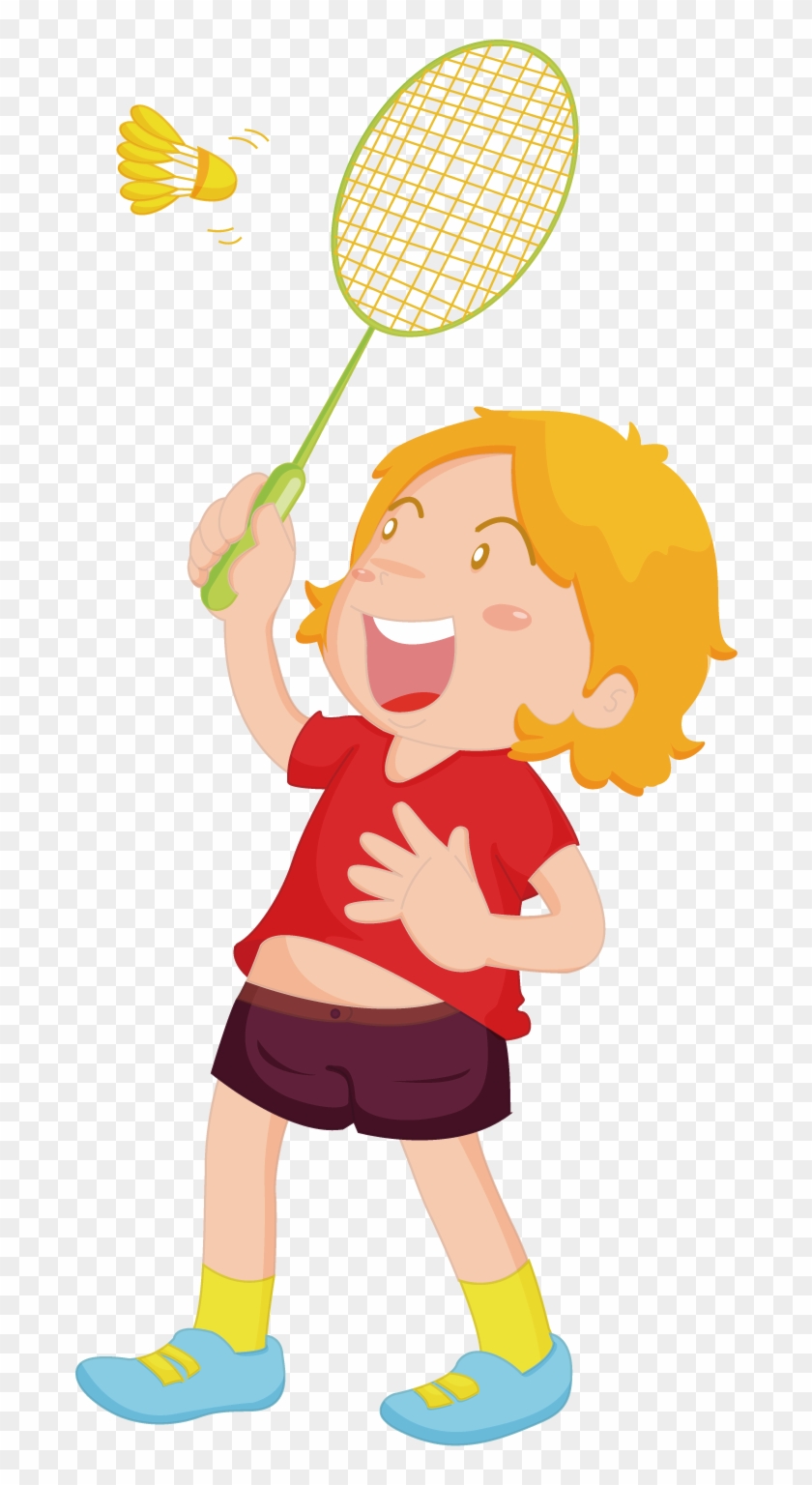 Badminton Clipart Child - Children Playing Badminton #1440327