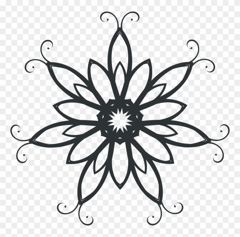Drawing Computer Icons Silhouette Art - Floral Sun Circle Silhouette #1440369