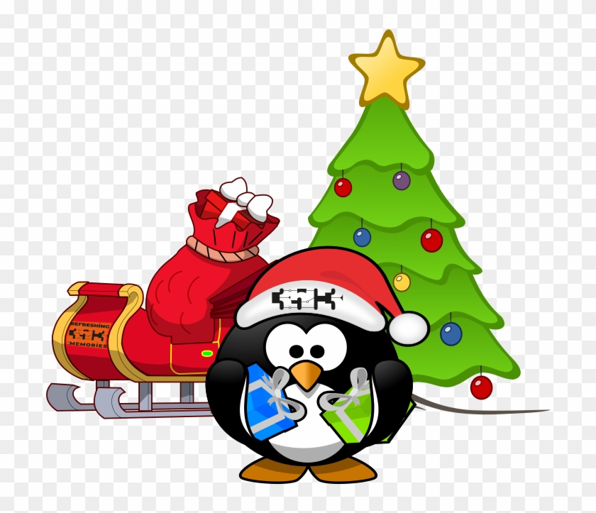 Clipart Christmas Tux On 35c3 - Animated Santas Sleigh #1440509