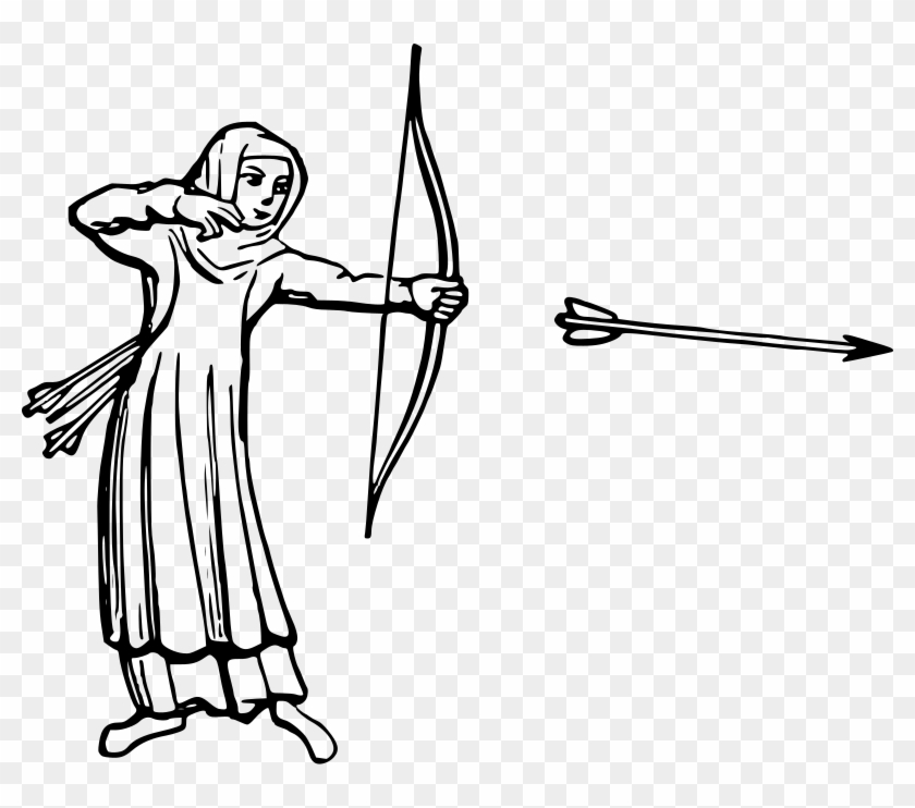 Clip Transparent Library Clipart Archer Medium Image - Drawing Bow And Arrow #1440612