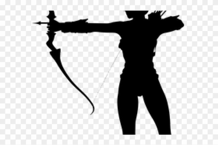 Weapon Clipart Archer Bow - Female Archer Silhouette Png #1440642
