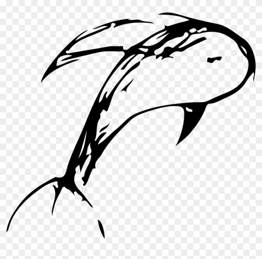 Computer Icons Dolphin Line Art Cartoon Silhouette - Clip Art #1440674