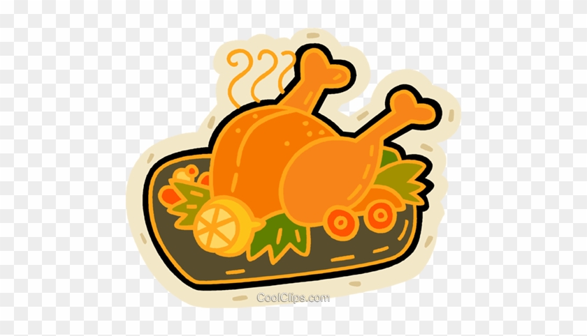 Roast Turkey Royalty Free Vector Clip Art Illustration - Turkey Meat #1440873