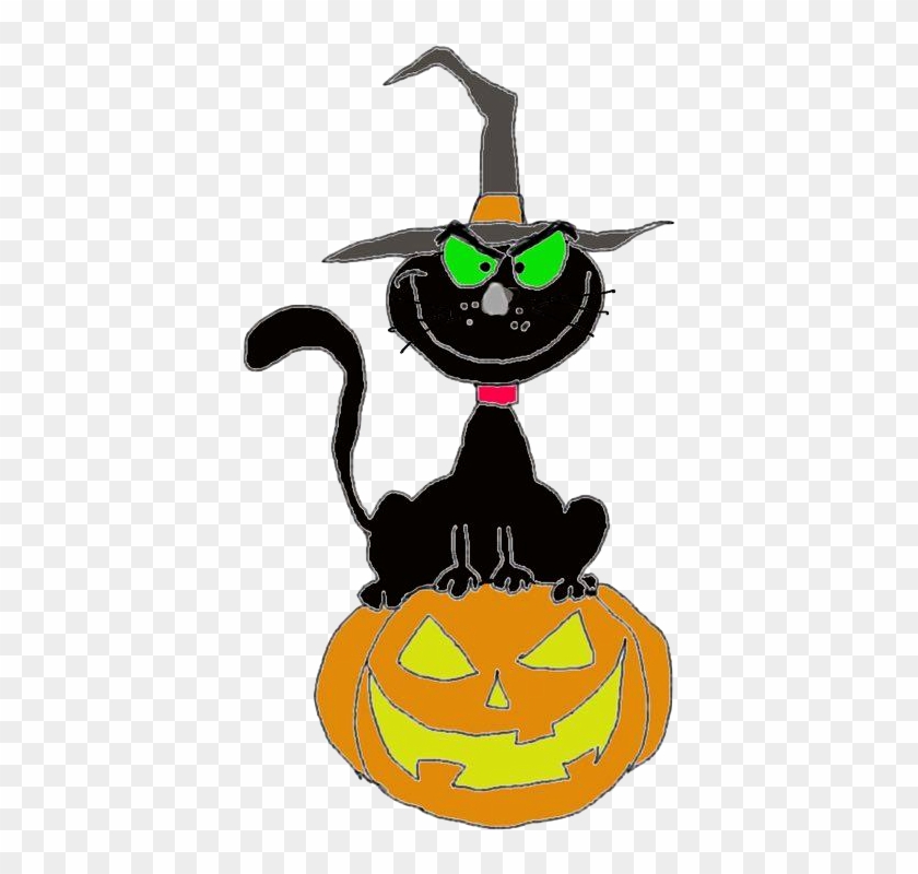 Cat Pumpkin Cute Ghost Free Halloween Clipart Png Format - Clip Art #1440897