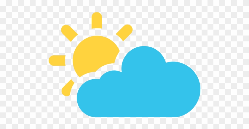 Cloudy Clipart Sun Behind Cloud - Sun And Clouds Emoji #1440949