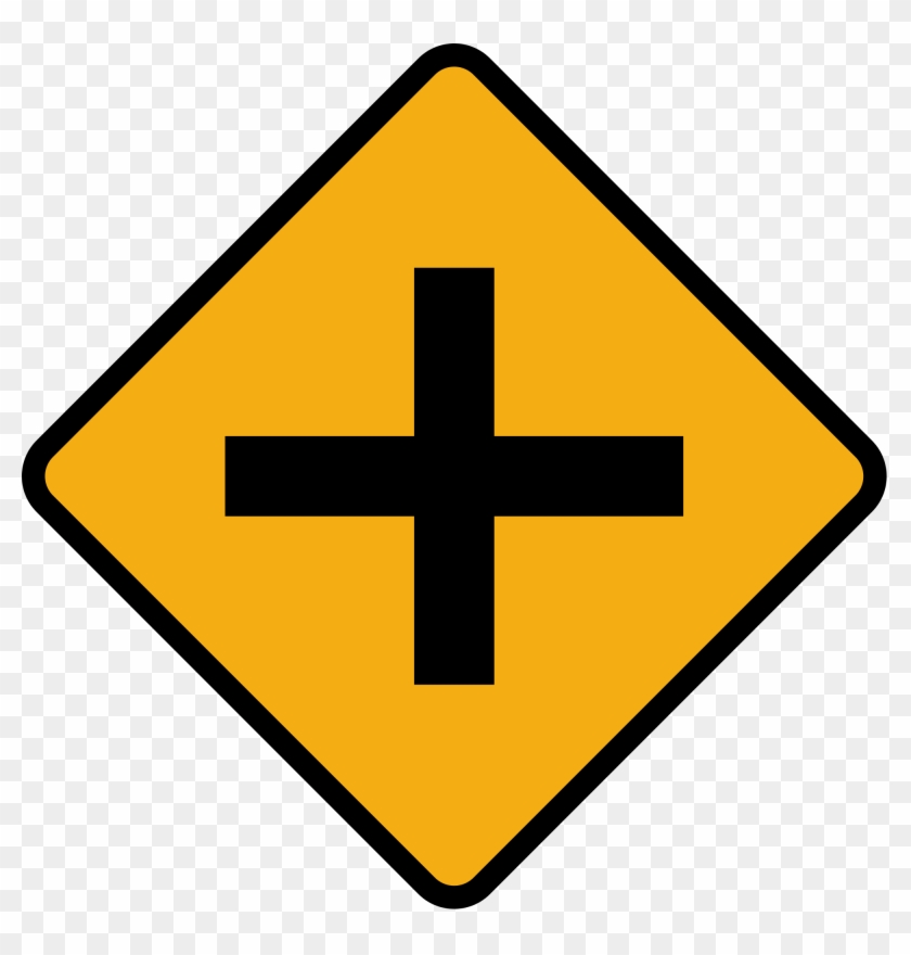 File Diamond Road Sign Junction Crossroads Svg Wikimedia - Crossroads Sign #1441005