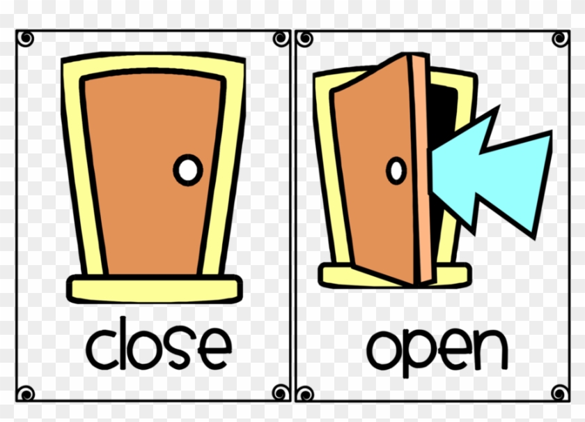 Download Open And Close Worksheets For Preschool Clipart - Open The Door Flashcard #1441299