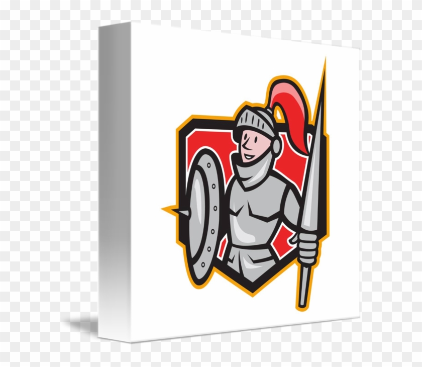 Knight Shield Lance Crest Cartoon Shower Curtain #1441356