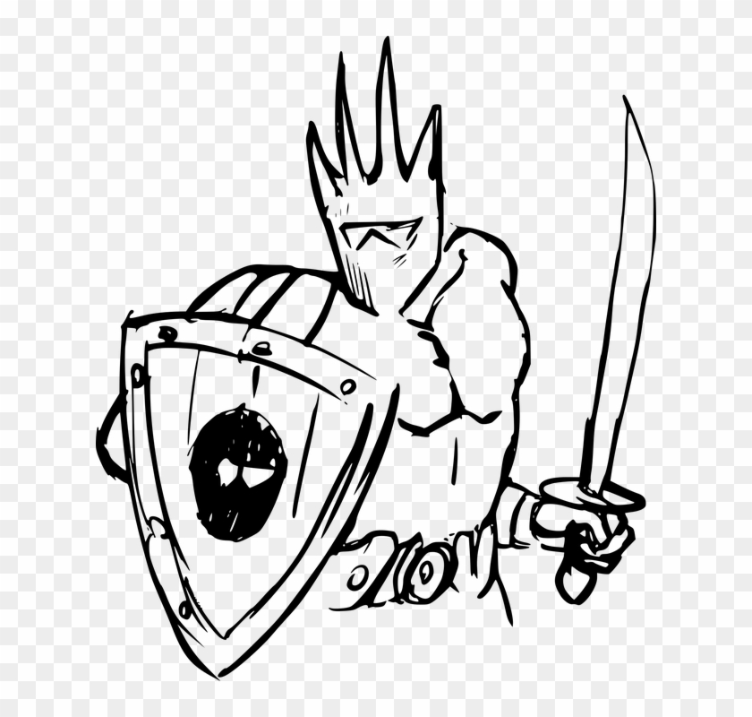 Drawn Shield Knight - Cartoon #1441366