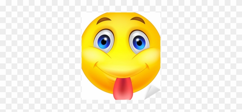 Smiley Emoticon Sticking Out His Tongue Sticker • Pixers® - Imagenes De Caritas Sacando La Lengua #1441472