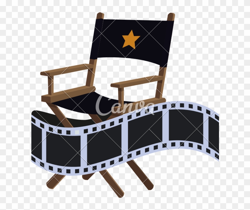 Director Chair And Film Strip - Director Movie Chair Icon #1441571
