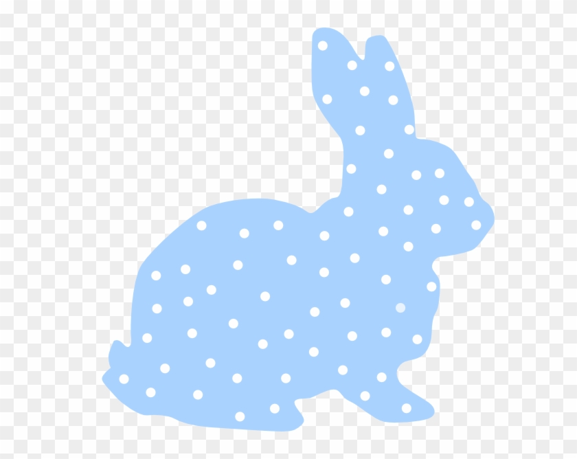 Blue Bunny Polka Dot Silhouette Clip Art At Clker - White Rabbit Icon Png #1441858