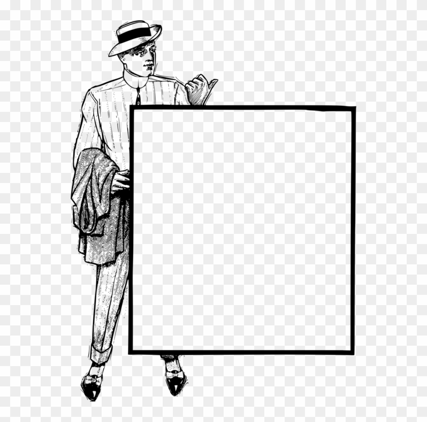 Line Art Computer Icons Drawing Thumb Signal - Frame Clipart Man #1441915