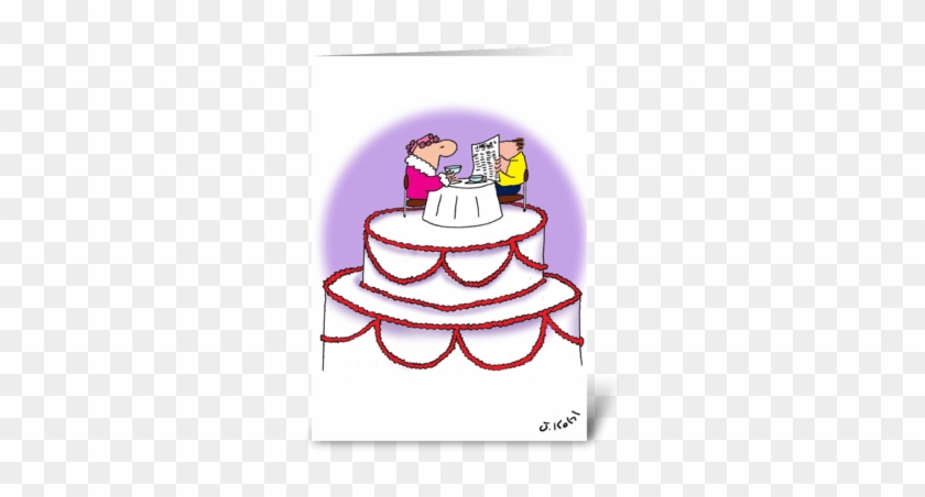 Wedding Cake Greeting Card - Cartoon Wedding Cake #1441962