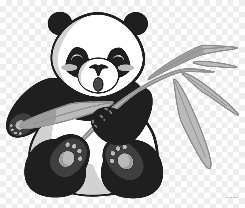 Giant Panda Clipart - Panda Bamboo Clipart #1442078