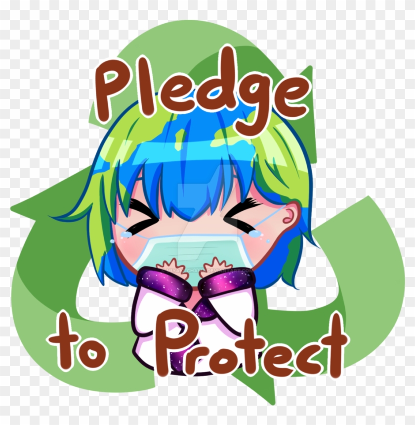 Pledge Green Clip Art Text Product - Earth Chan Protect #1442085