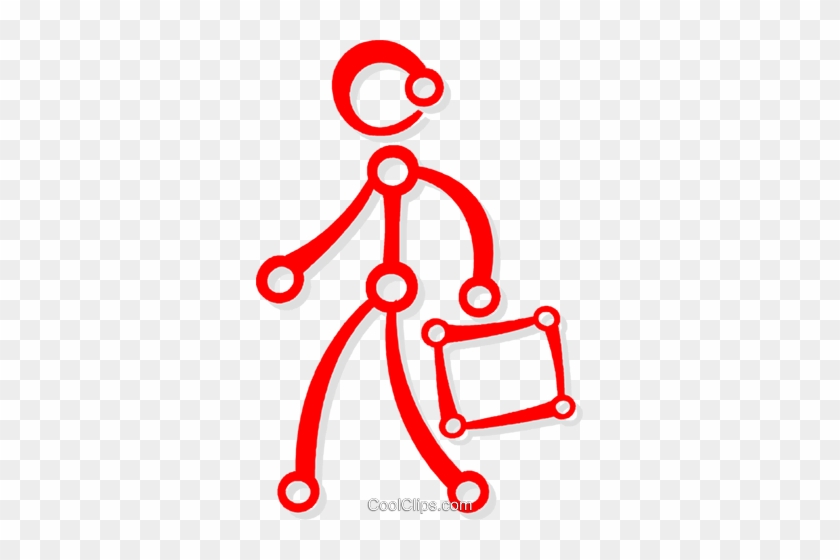 Person Walking With A Briefcase Royalty Free Vector - Illustration #1442161