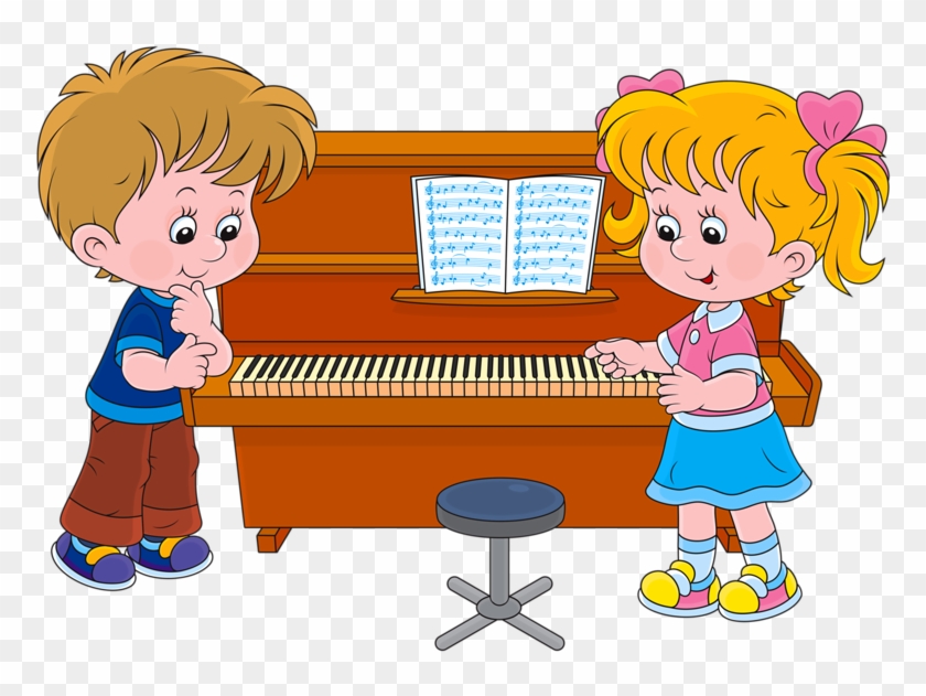 26 - Children Playing Piano Cartoon #1442187