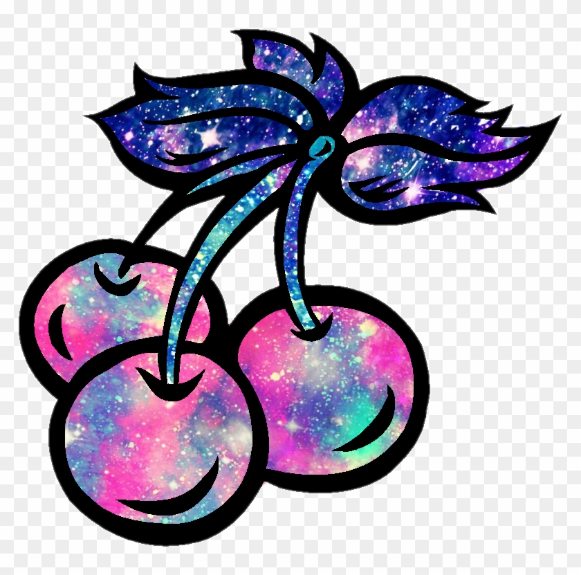 Cherry Cherries Fruit Galaxy Sparkle Stars Glitter - Glitter #1442525