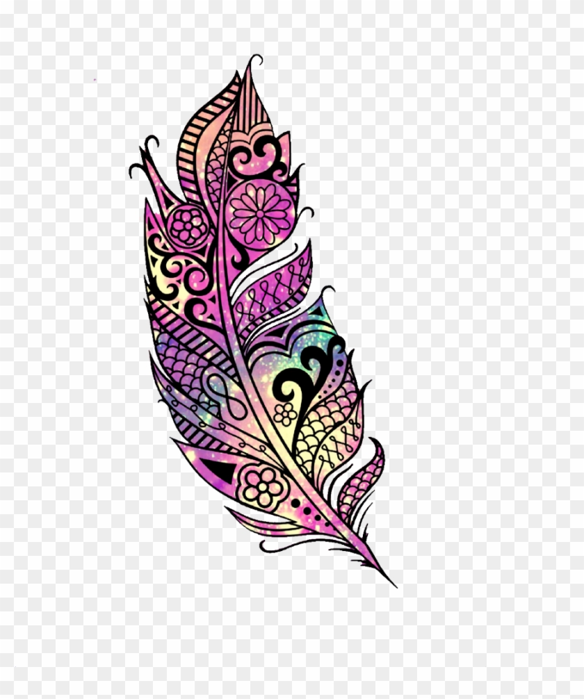 Banner Transparent Library Glitter Pattern Galaxy Cute - Mandala Feather Design #1442544