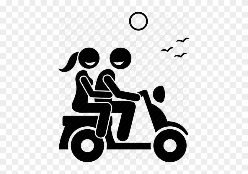 Happy Lover Couple Activities By Gan Khoon - Motorcycle Couple Icon #1442716