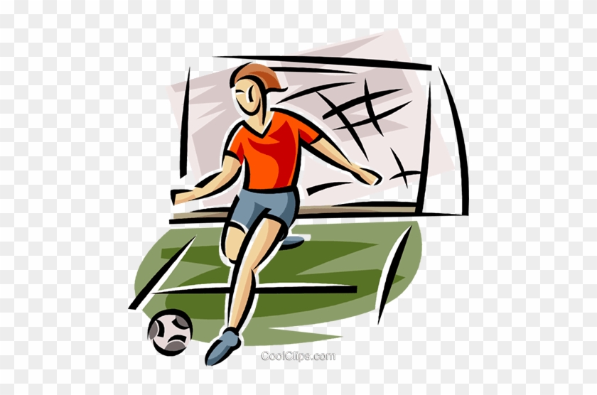 Soccer Player Kicking Ball Royalty Free Vector Clip - Goalkeeper #1442806