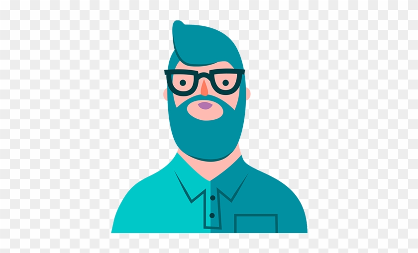 Man With Glasses - Cartoon #1443050