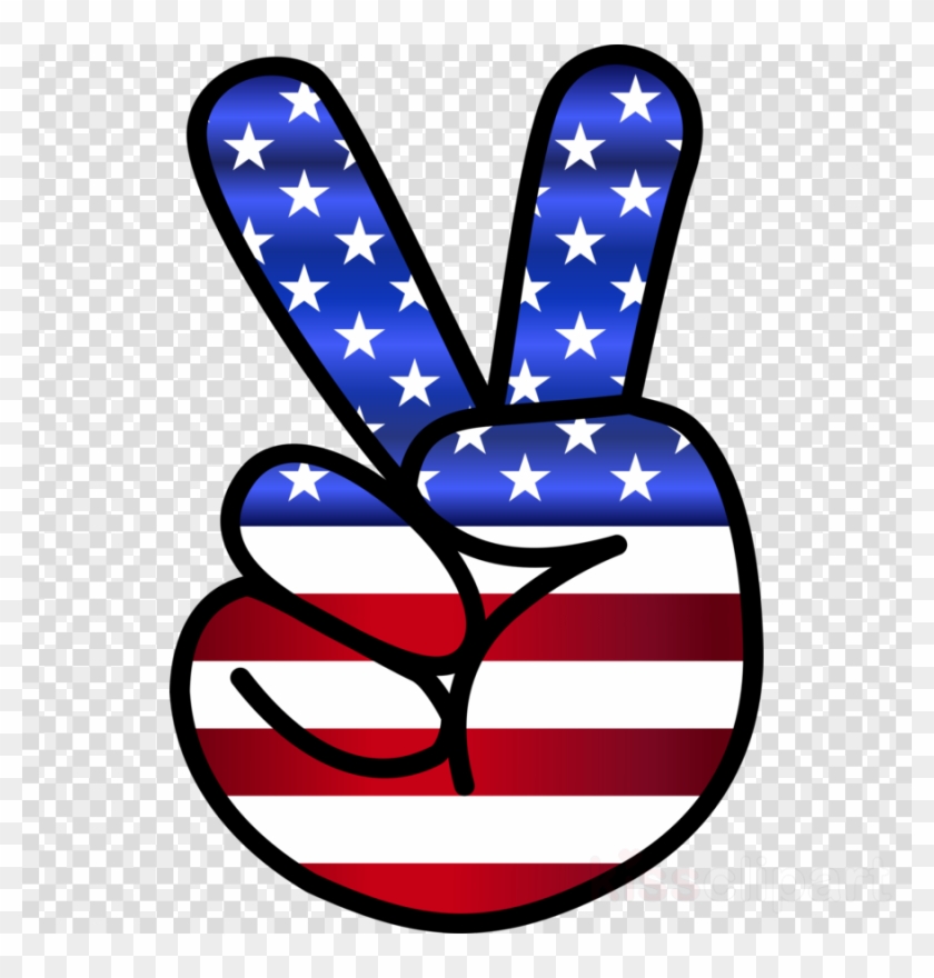 Peace Sign Hand Clip Art Clipart Peace Symbols Clip - American Flag Peace Sign Png #1443064