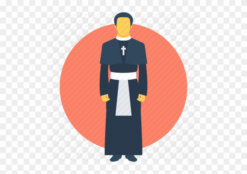 Black And White Pastor Clipart Catholic Priest - Priest Png Icon #1443139
