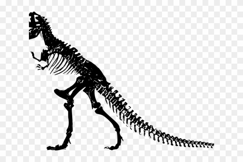Dinosaurs Clipart Dinosaur Bone - Silhouette T Rex Skeleton #1443183