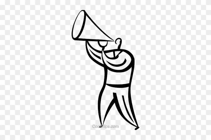 Man Making Announcements With Megaphone Royalty Free - Clip Art #1443263