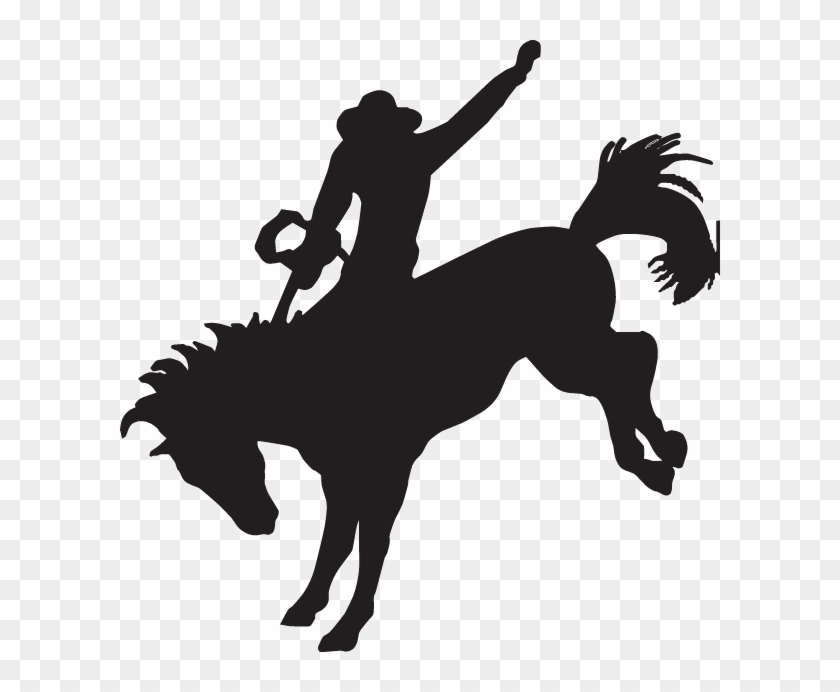 Clip Art With Transparent Background - Cowboy On Horse Silhouette #1443437
