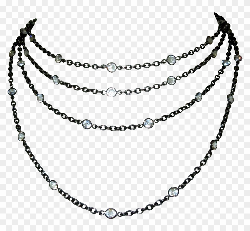 Clip Art Free Download Gunmetal Crystal Chain Necklace - Bracelet #1443486