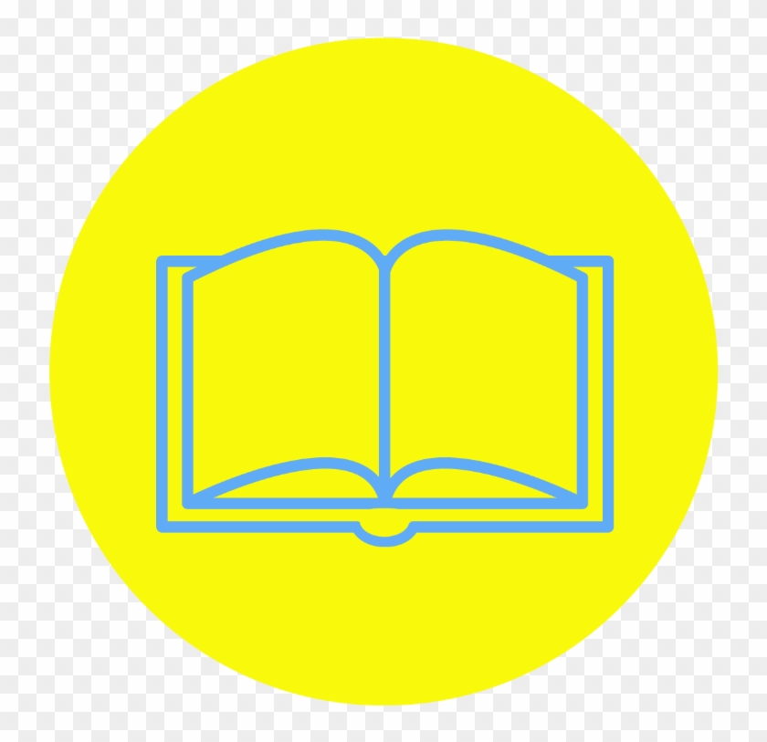 Book Yellow Circle Pmg - Black Book Outline Png #1443706
