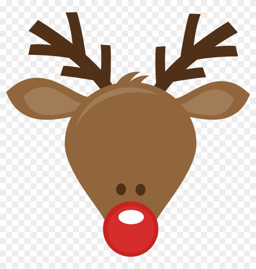 Mkc Cute Reindeer Head - Rudolph The Red Nosed Reindeer Clipart #1443994