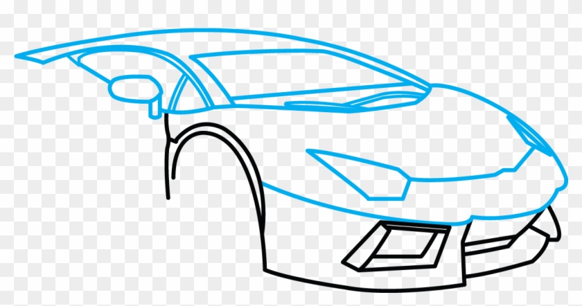 Graphic Freeuse Library How To Draw Lamborghini Aventador - Car Lamborghini Drawing #1444023