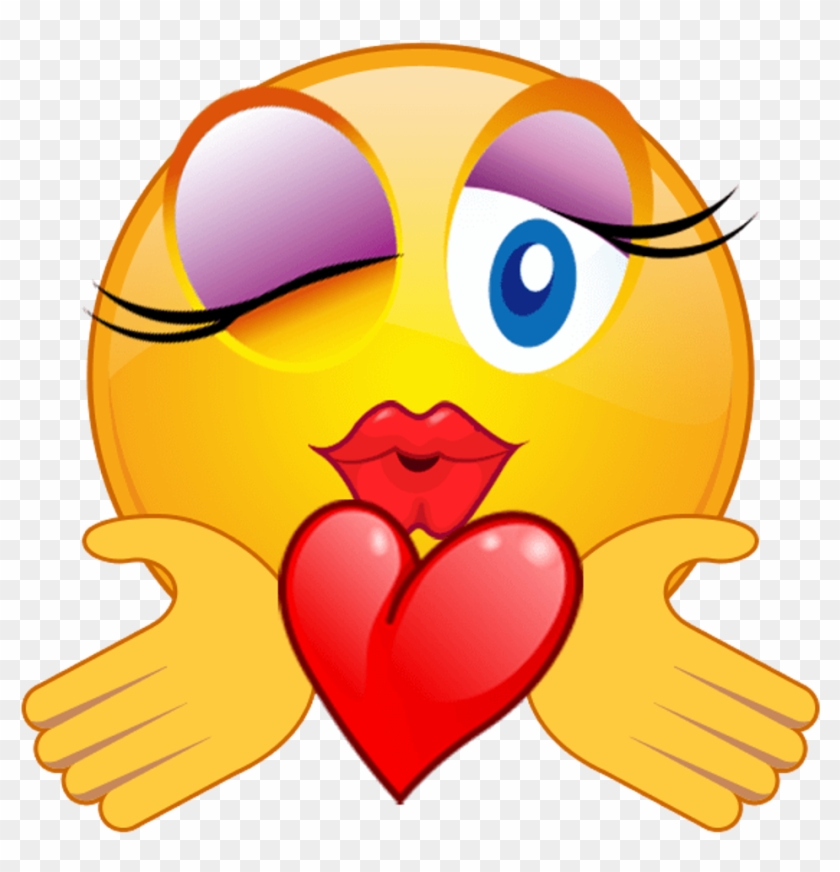 Mq Yellow Head Heart Flirt Emoji Emojis - Emoji #1444036