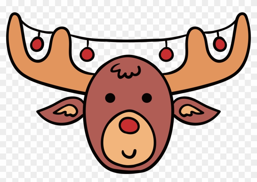 Clipart Royalty Free Stock Antlers Transparent Cartoon - Cartoon Reindeer Head #1444220