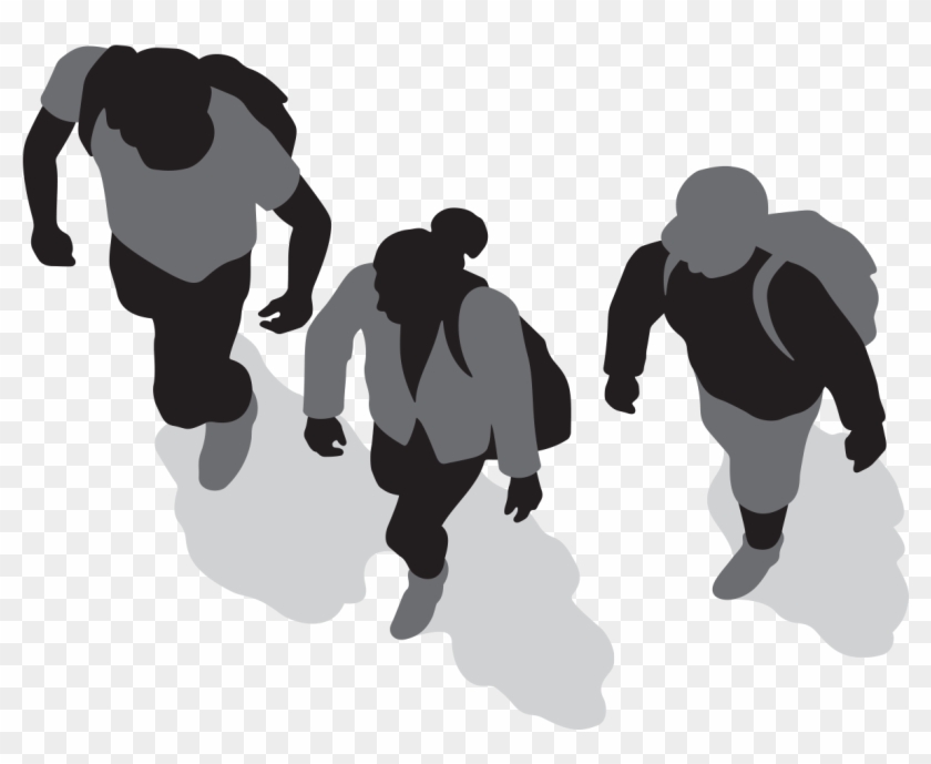 Walk To School Png Black And White Transparent Walk - People Top View Png Transparent #1444382