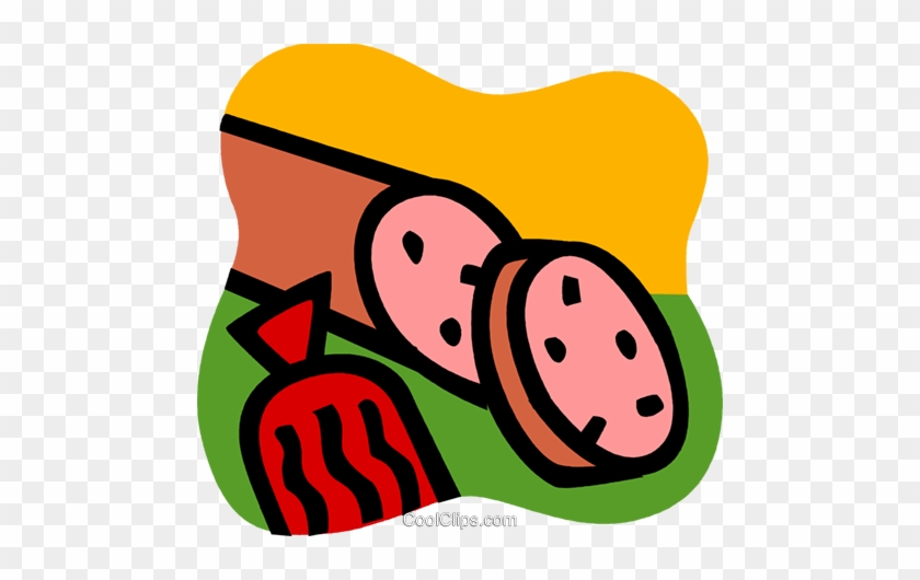 Cold Cuts Royalty Free Vector Clip Art Illustration - Cartoon Cold Meats Png #1444623