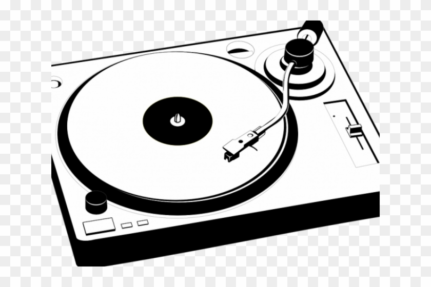 Dj Clipart Dj Booth - Record Player Line Art #1444852