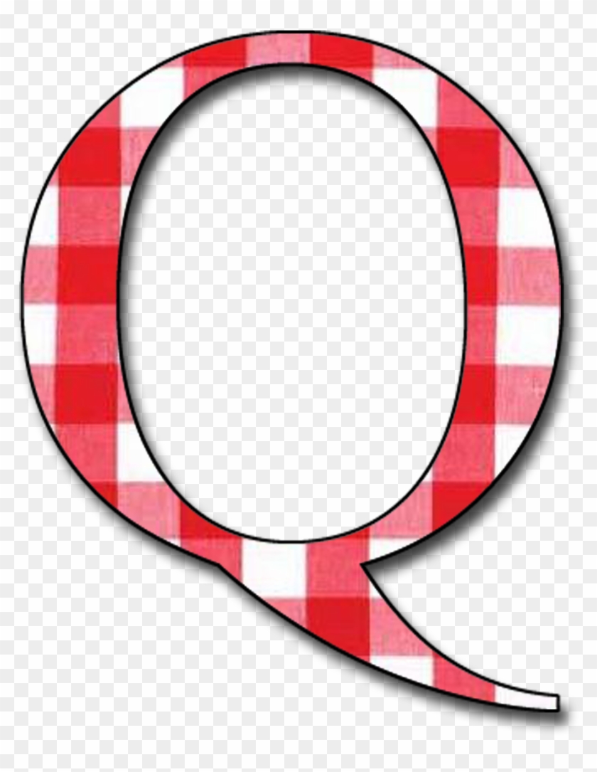 Ꭿϧc ‿✿⁀ Picnic Tablecloth, Backyard Picnic, Red Gingham, - Letter Q Transparent Background #1444906