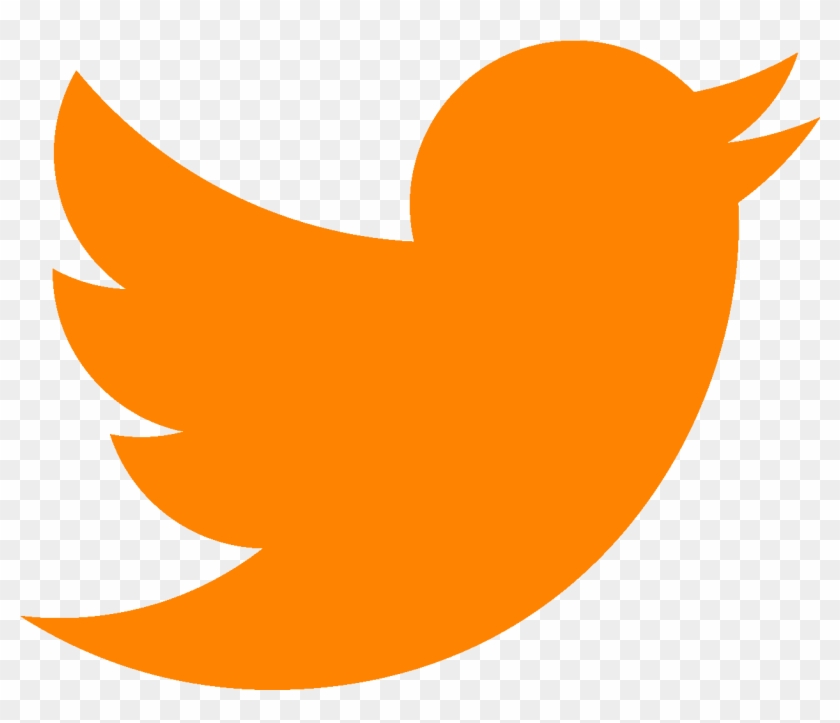 Connect With Us - Orange Twitter Logo Png #1444927