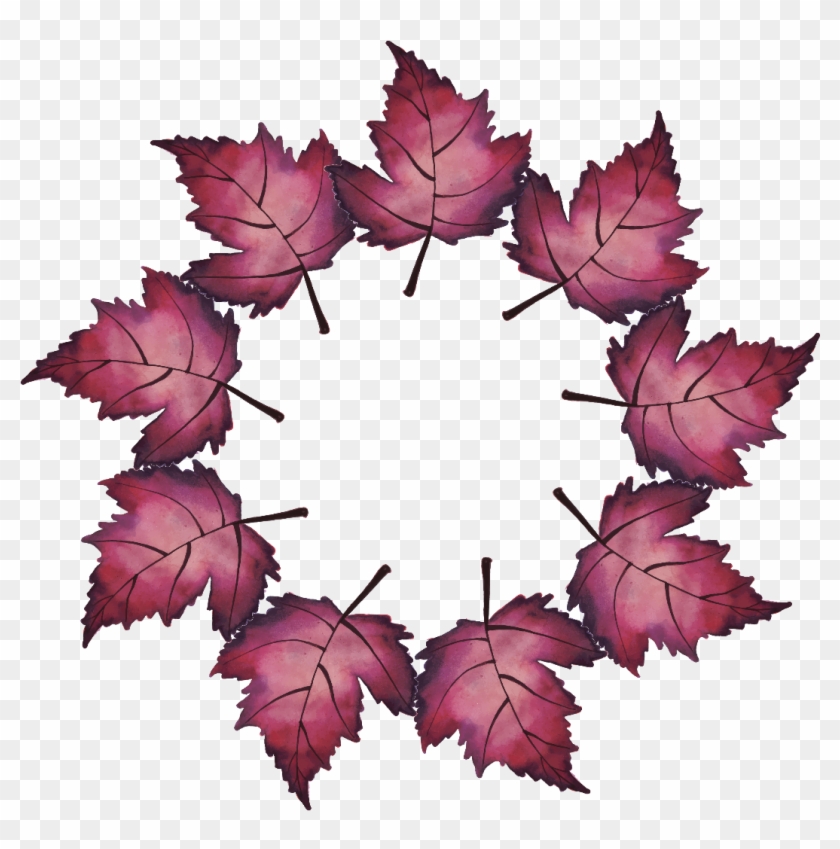 Ftestickers Clipart Wreath Autumn Leaves Fallcolors - Maple Leaf #1445033