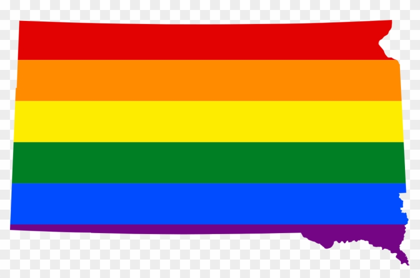 Lgbt Flag Map Of South Dakota - South Dakota Map Png #1445212