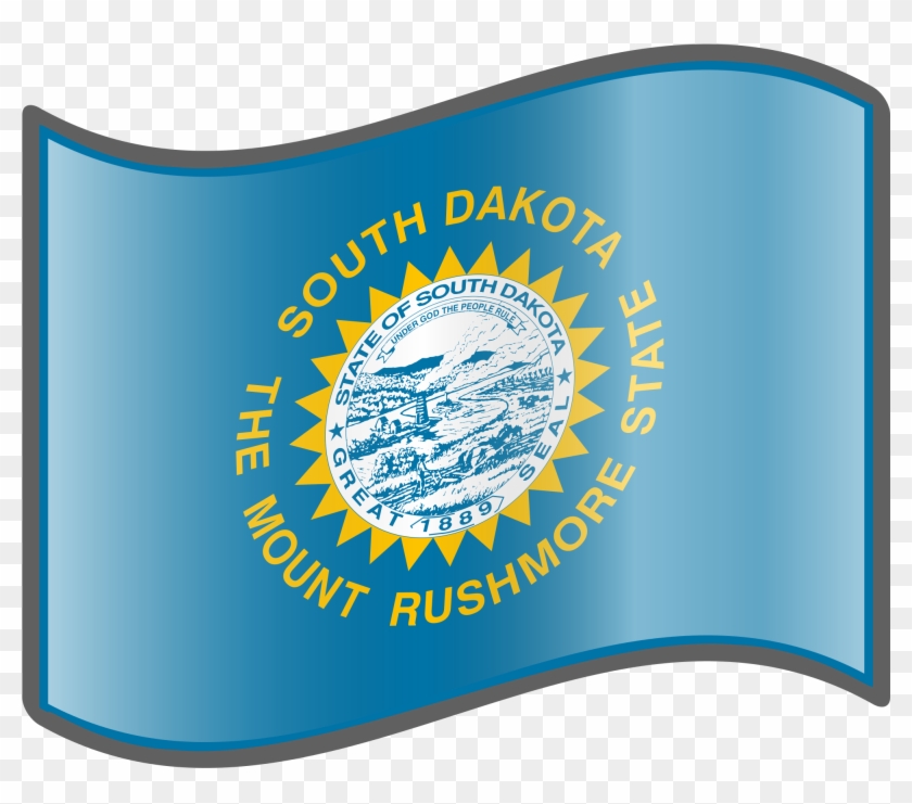 Open - South Dakota Flag - Throw Pillow - White - 26x26 - #1445221