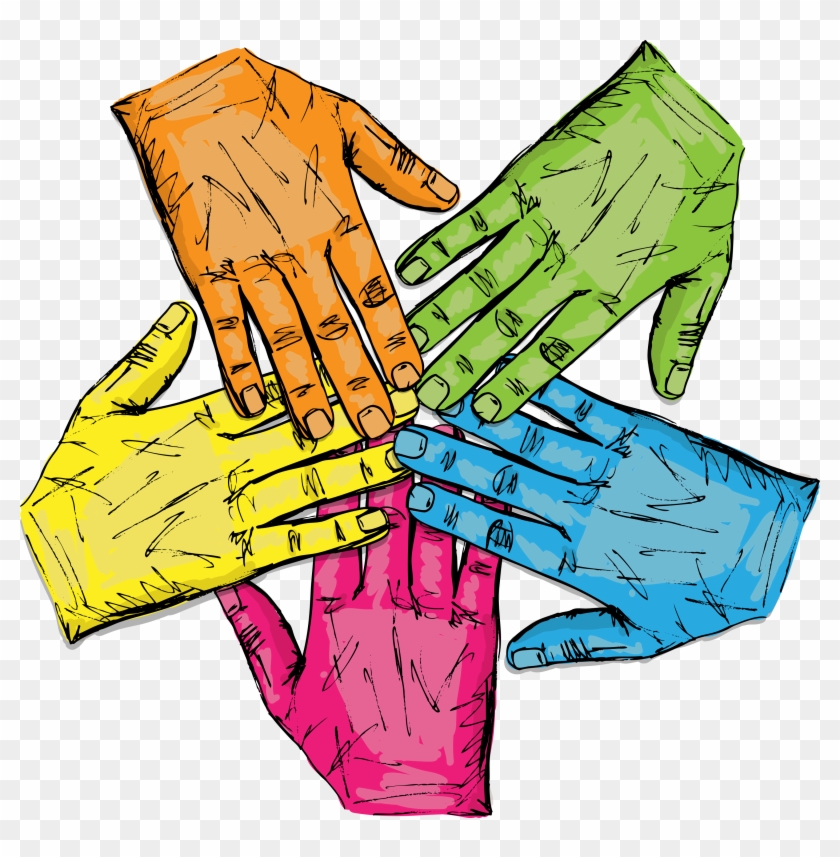 Colorful Group Of Hands Isolated On White Vector Illustration - Group Hand Vector #1445432