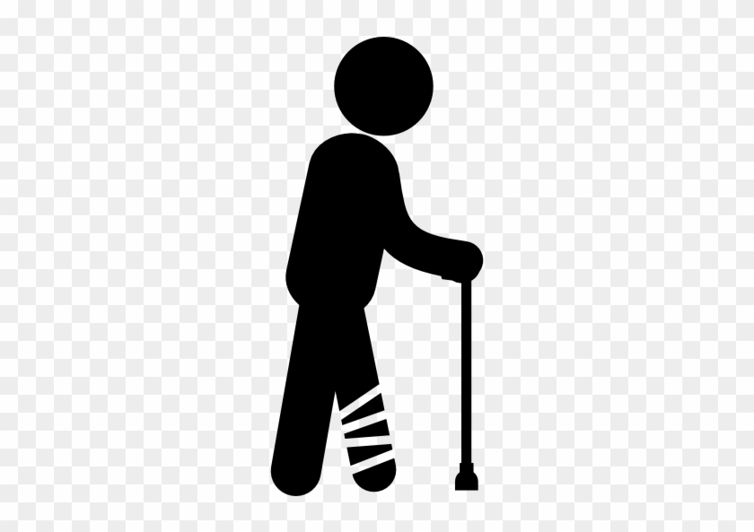 Com People C3 Broken Leg, Broken Foot - Stick Figure Broken Leg #1445595