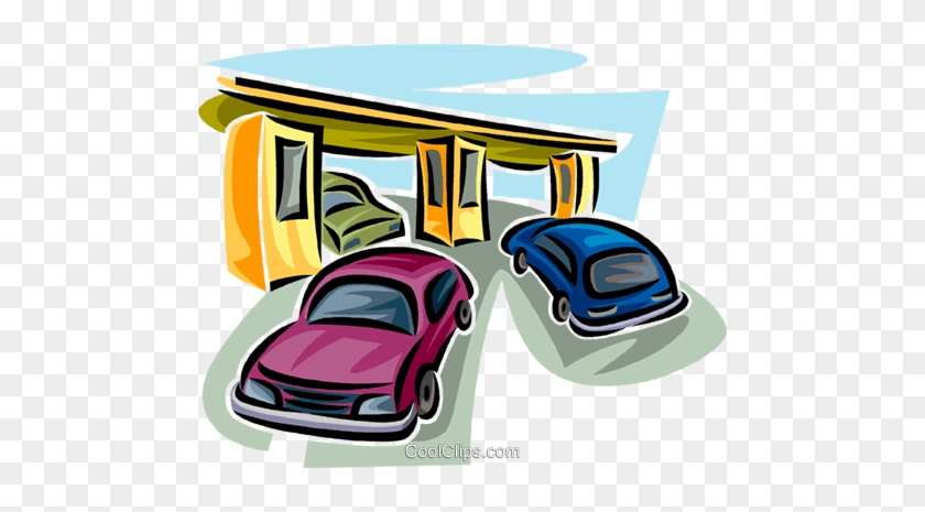 Toll Booths Royalty Free Vector Clip Art Illustration - City Car #1445605
